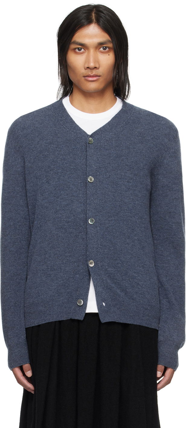 Cветр Comme des Garçons Heart Patch Cardigan темно-синій | P1N092