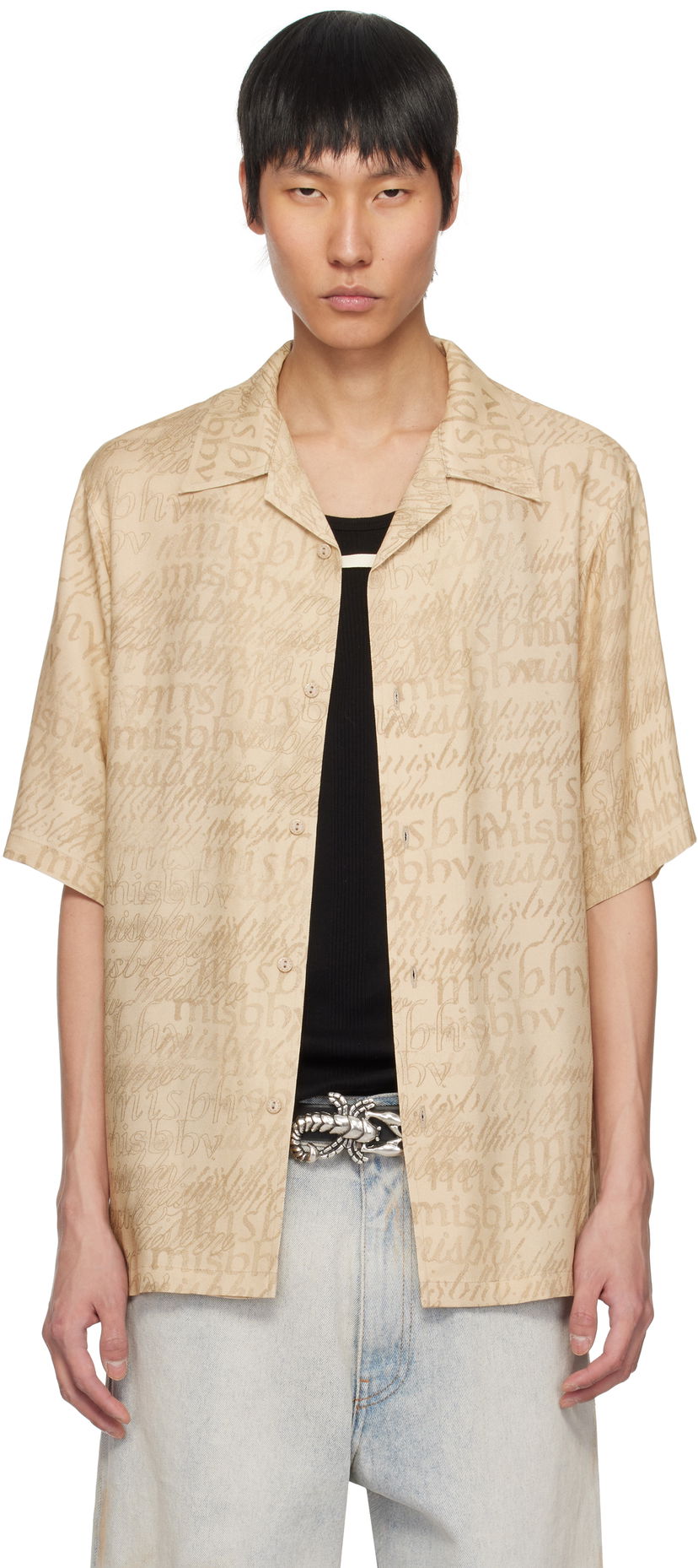 Сорочка MISBHV MISBHV All Over Print Viscose Shirt бежевий | 250M132