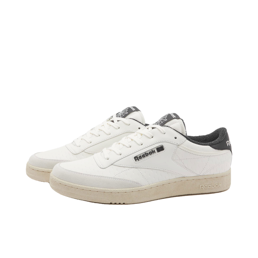 Кросівки та взуття Reebok Men's Club C Sneakers in White/Black, Size UK 10 | END. Clothing Сірий | RMIA011C99LEA0030110