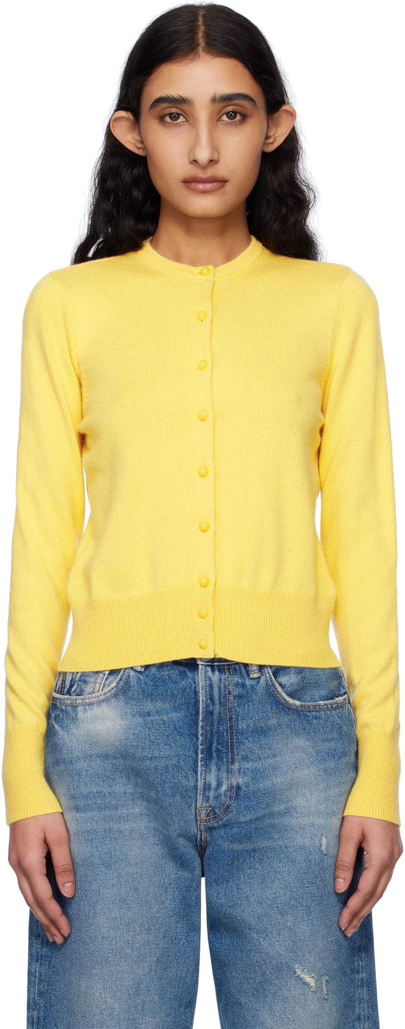 Cветр GUIZIO Guizio Emelie Cropped Cardigan Жовтий | S25106S047