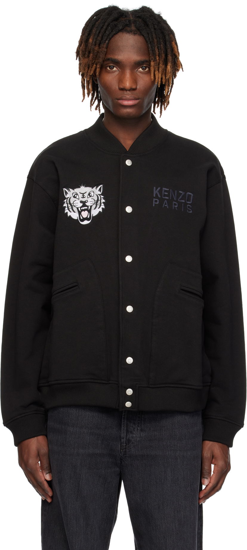 Куртка бомбер KENZO Kenzo Paris 'Happy Tiger' Embroidered Bomber Jacket чорний | FF55BL1244MT