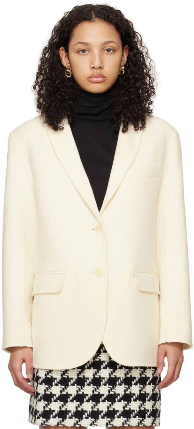 Куртка Anine Bing Anine Bing Women's Quinn Single-Breasted Blazer білий | A-01-7073-150