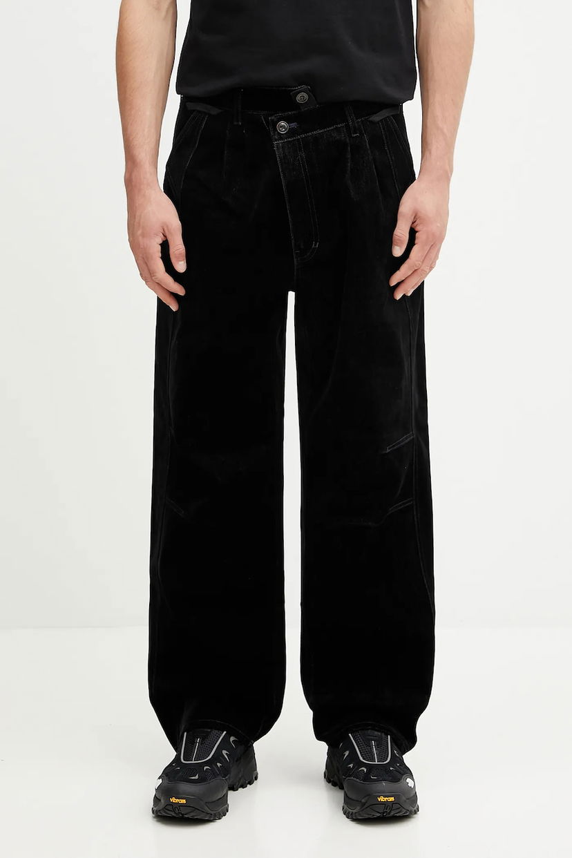 Штани Andersson Bell Andersson Bell Crossover Carpenter Wide-Leg Velour Pants чорний | apa835m