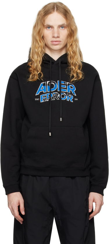 Світшоти ADER ERROR Distressed Logo Graphic Print Hoodie чорний | BN25FYHD0101BK, 0