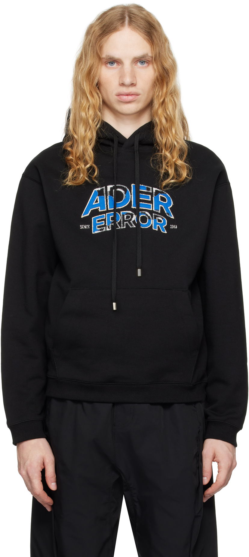Світшоти ADER ERROR Distressed Logo Graphic Print Hoodie чорний | BN25FYHD0101BK