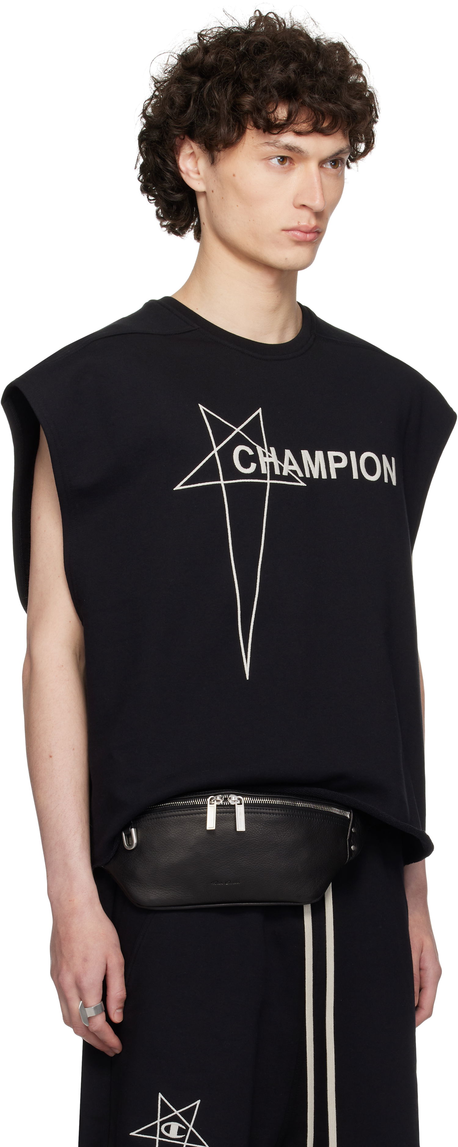 Безрукавка Rick Owens Rick Owens Champion Edition Micro Tatlin Sleeveless T-Shirt чорний | CM01E1666 CHFE FELPA, 1