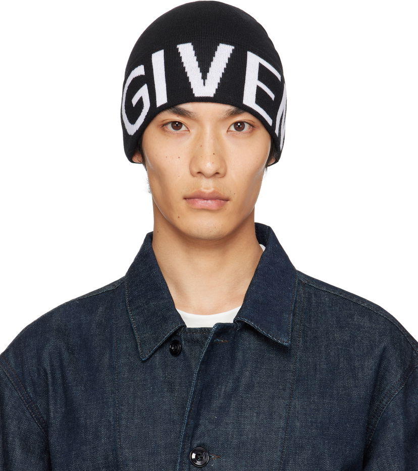 Шапка Givenchy Givenchy Jacquard Beanie чорний | 710003973001-U7925