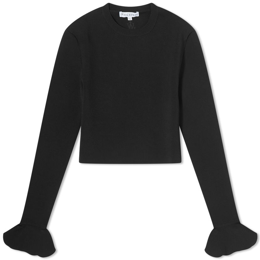 Cветр JW Anderson Cropped Ruffled Sleeve Jumper чорний | KW0949-YN0219-999