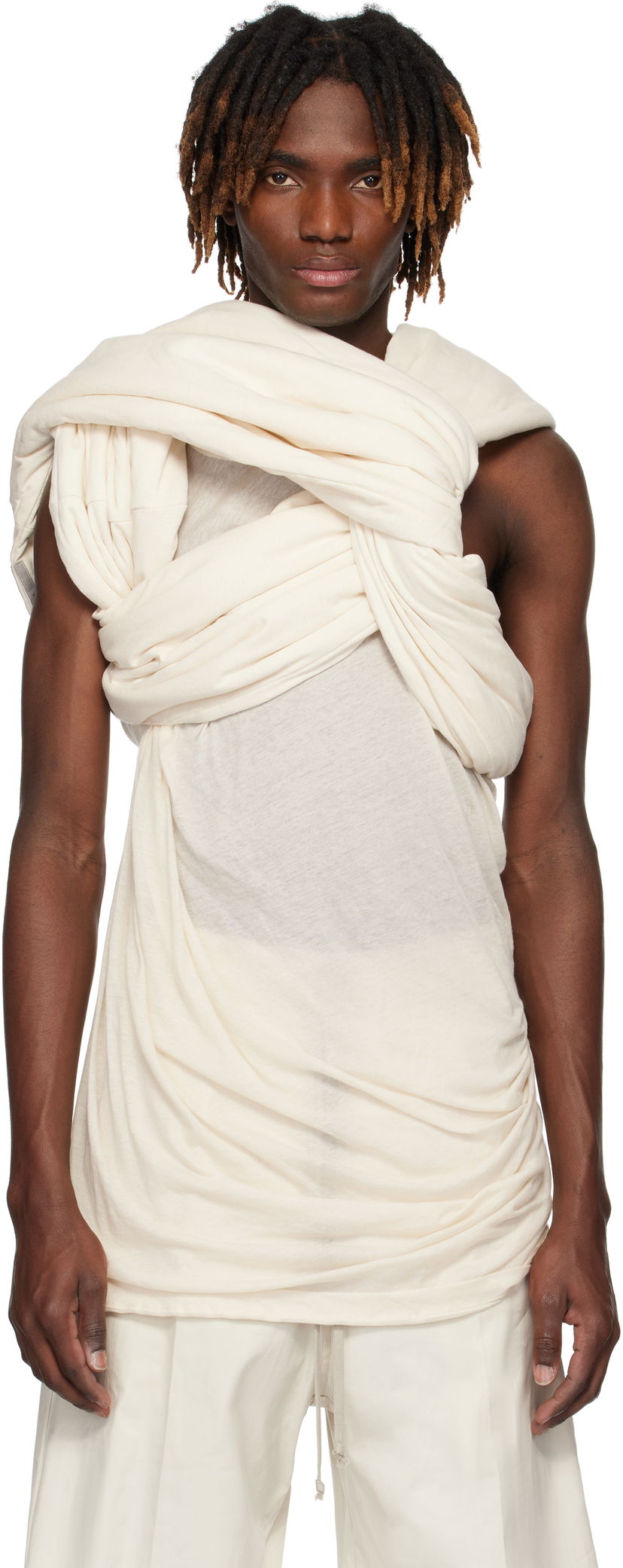 Безрукавка Rick Owens Rick Owens Hollywood Triple Donut T-Shirt білий | RU01E5432 JNC