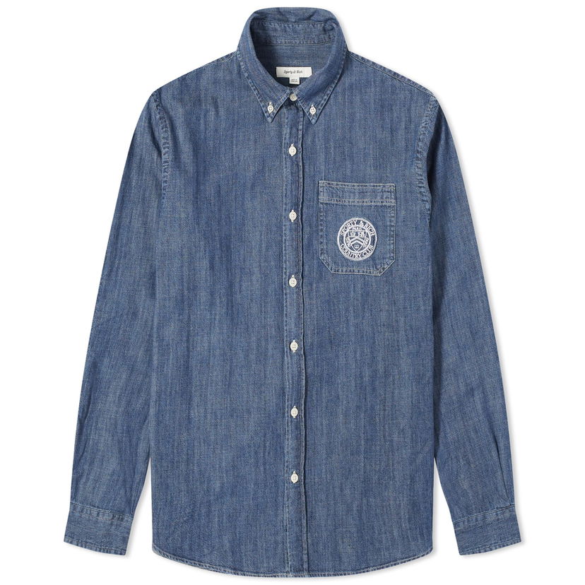 Сорочка Sporty & Rich Conneticut Crest Denim Shirt темно-синій | STAW2314BD