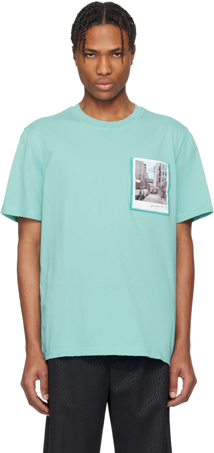 Футболка Helmut Lang Helmut Lang Brooklyn Postcard T-Shirt Зелений | O10HM516