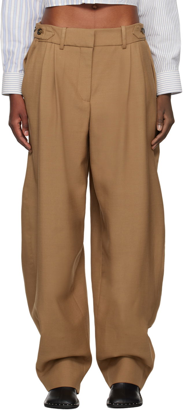 Штани Stella McCartney Stella McCartney Wide Leg Trousers Коричневий | 6401383CU750