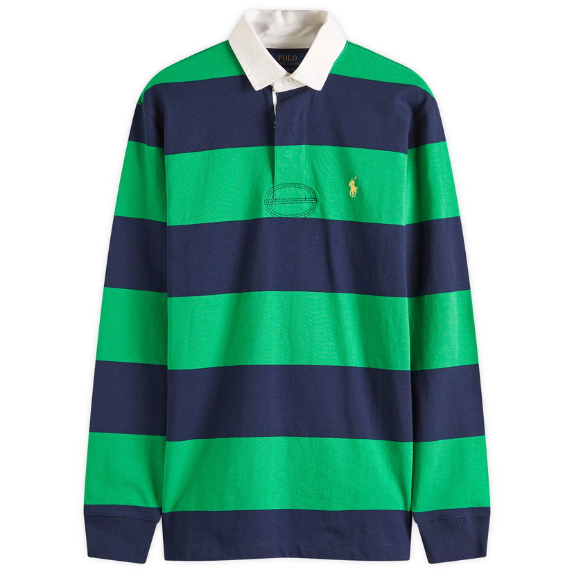 Сорочка поло Polo by Ralph Lauren Ralph Lauren Long Sleeve Rugby Shirt, Size Large Зелений | 710900566015