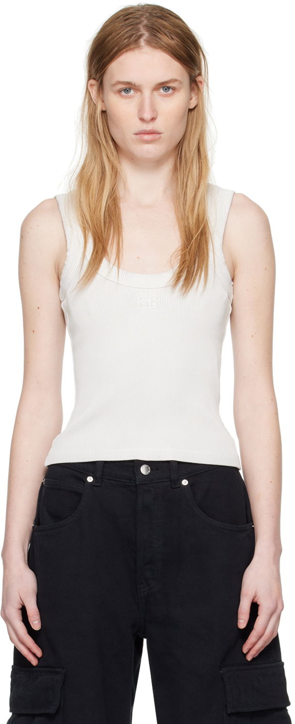 Безрукавка Alexander Wang Alexanderwang.t Embossed Tank Top білий | 4CC2241455