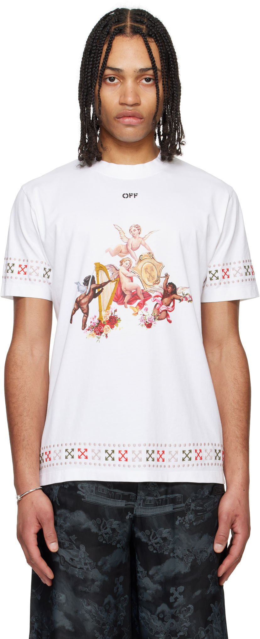 Футболка Off-White Off-White Putti Graphic T-Shirt білий | OMAA027S25JER0020110