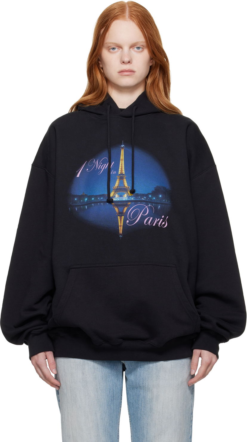 Світшоти VETEMENTS VETEMENTS 'Night In Paris' Oversized Hoodie чорний | UH76HD410B