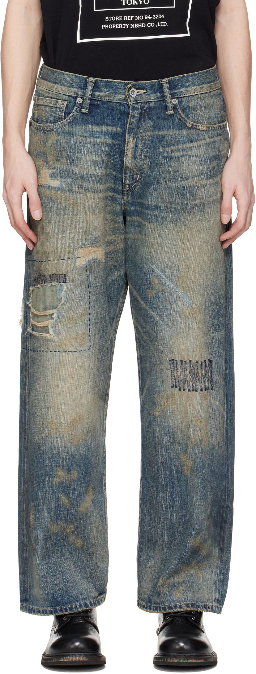 Джинси Neighborhood Neighborhood Savage DP Wide Jeans Синій | 251XBNH-PTM07