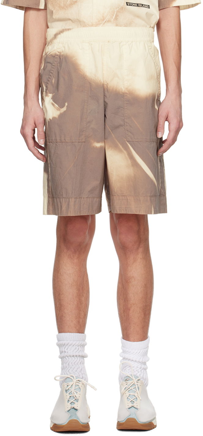 Шорти Stone Island Brown & Off-White Graphic Shorts бежевий | 8015L0695