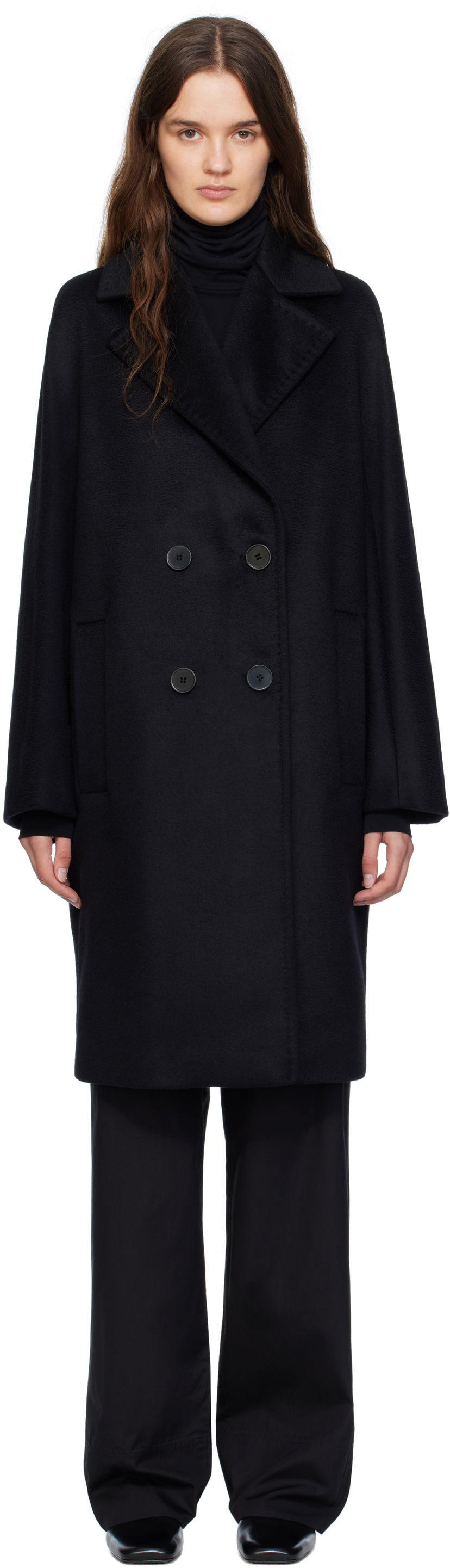 Пальто Max Mara Max Mara Agenda Double-Breasted Coat чорний | 2526016081600