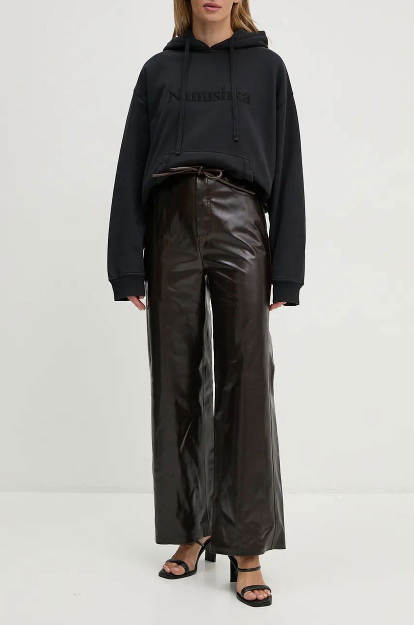 Світшоти Nanushka High-Waisted Wide-Leg Pants чорний | NW24PFOW19271