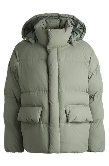Пуховик BOSS Water-Repellent Puffer Jacket with Monogram Зелений | 50524002