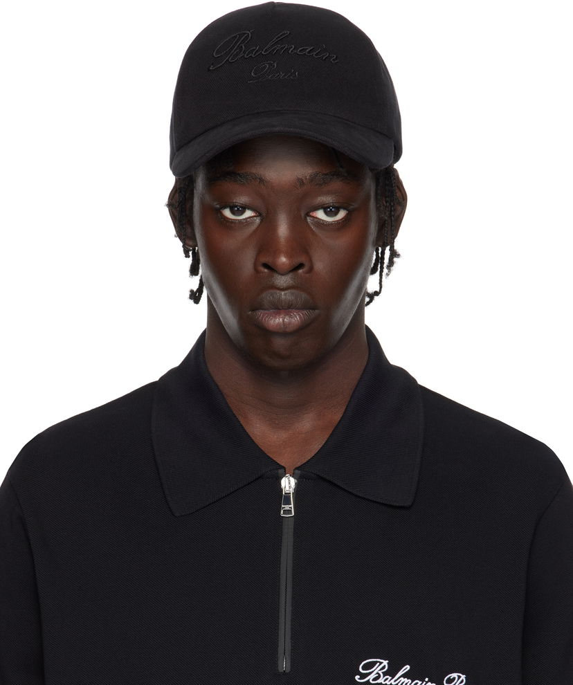 Кепка Balmain Cotton Baseball Cap чорний | EH1XA231CD29