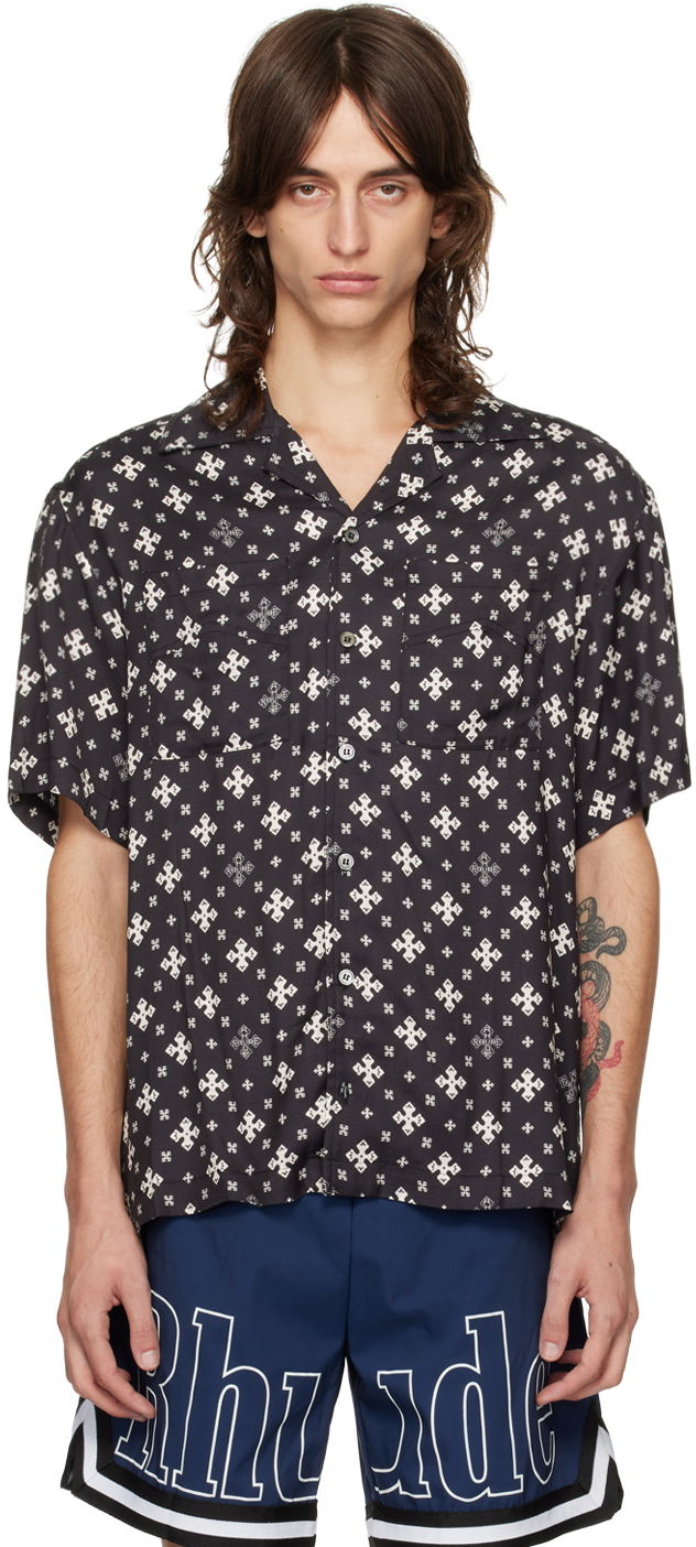 Сорочка Rhude Patterned Shirt чорний | RHPF24SR02450