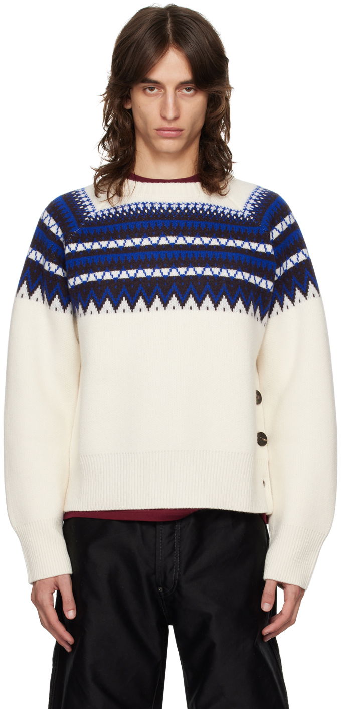 Cветр Wales Bonner Fair Isle Sweater білий | UA24KN21-WO09-1089