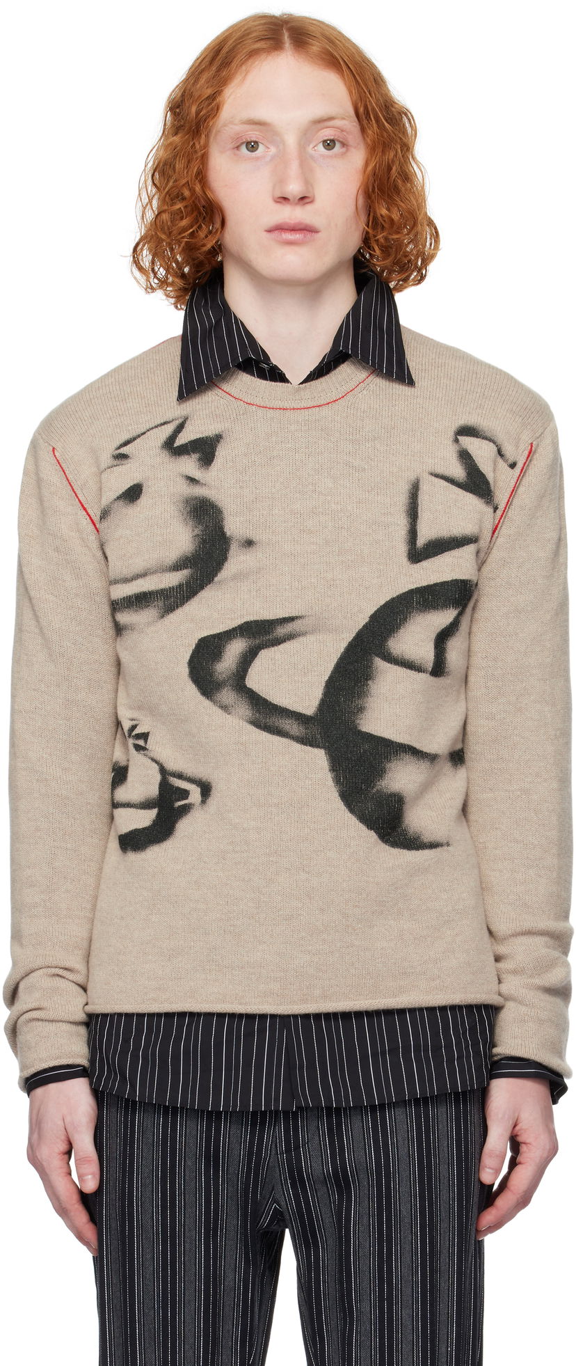 Cветр Vivienne Westwood Vivienne Westwood Orbit Print Sweater бежевий | 2701002B-Y0018-