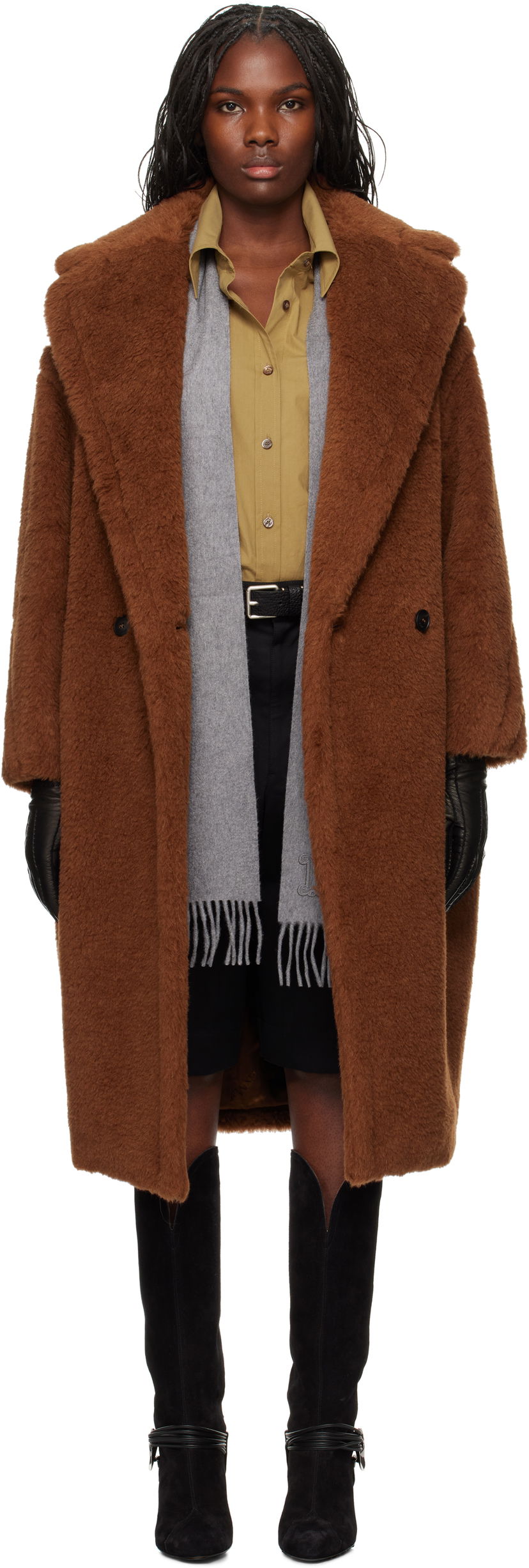 Пальто Max Mara Max Mara Tedgirl Teddy Coat Коричневий | 2421016042600 MM10501