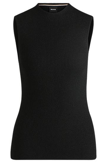 Cветр BOSS Ribbed Sleeveless Top чорний | 50523749