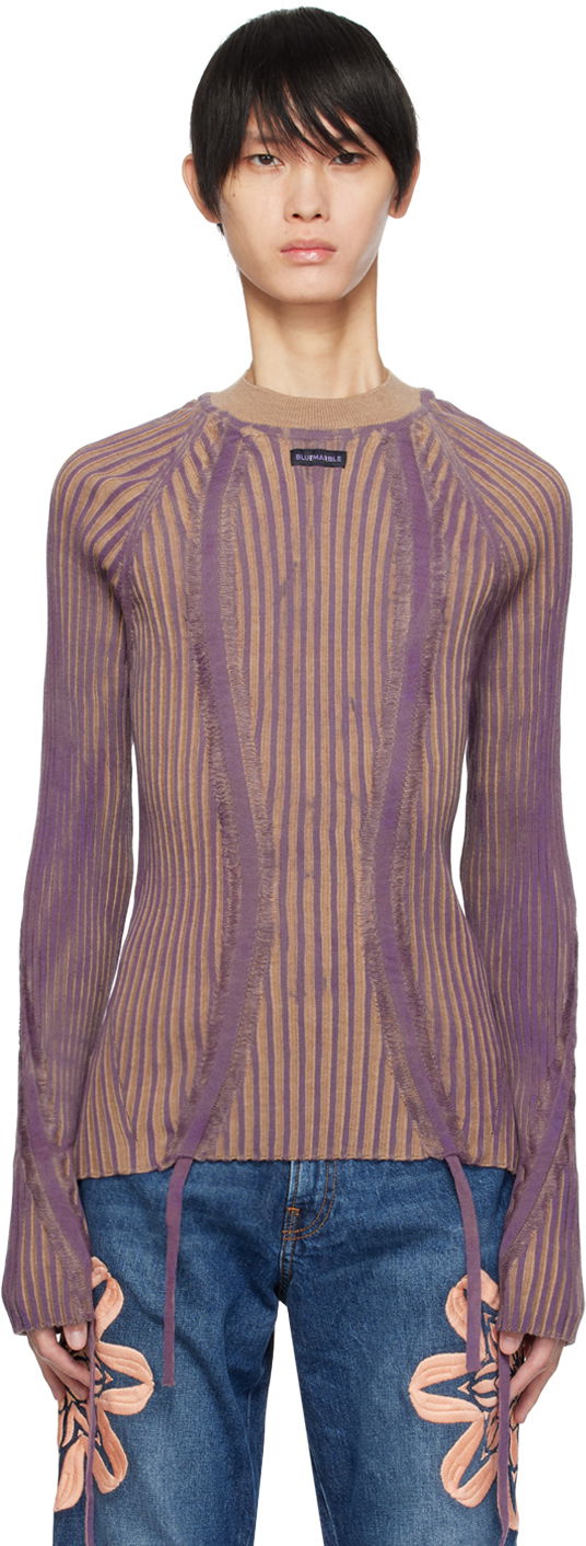 Cветр Bluemarble Drawstring Detail Sweater Фіолетовий | SW26 KN21B23 BEI