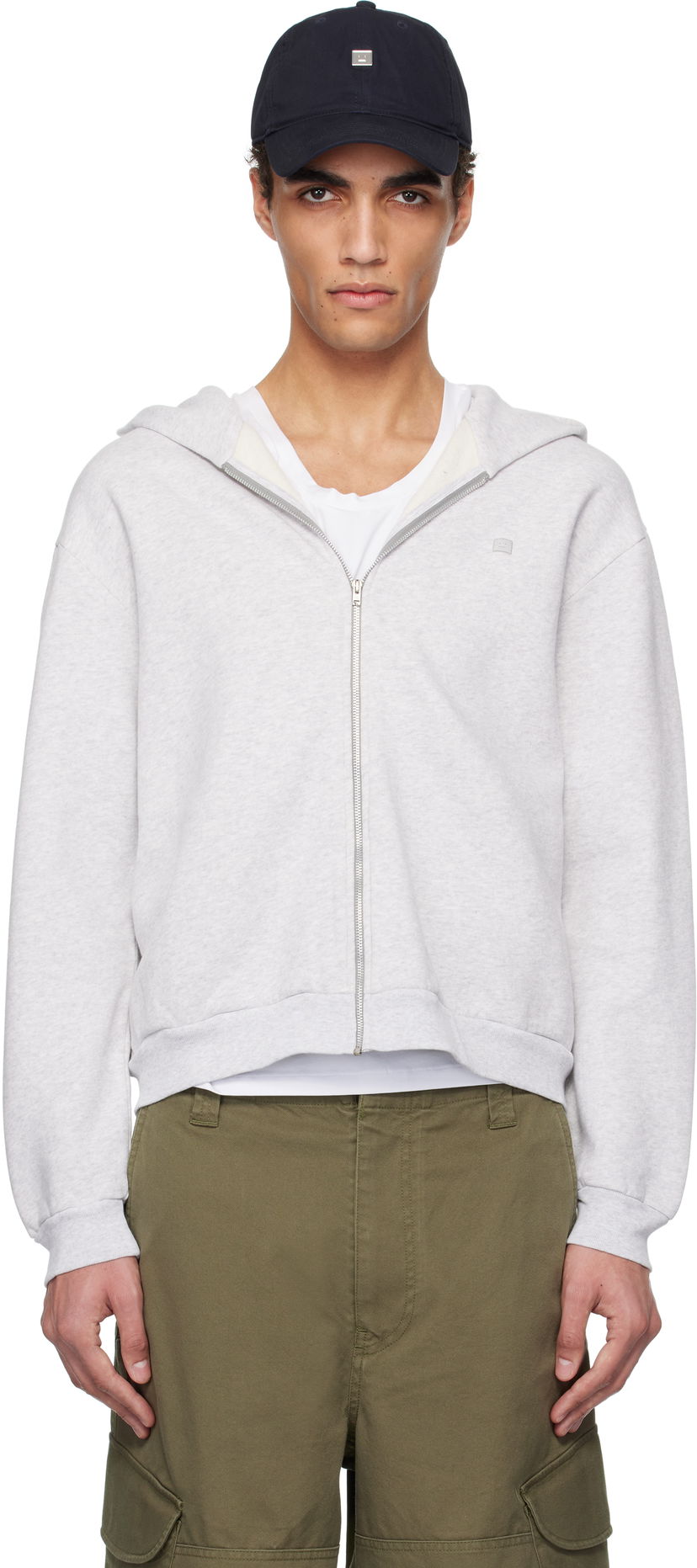 Світшоти Acne Studios Acne Studios Zip-Up Hoodie Сірий | CI0184-