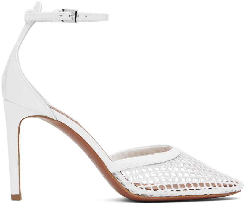 Кросівки та взуття Alaïa High Fishnet Heels білий | AA3E049TK007