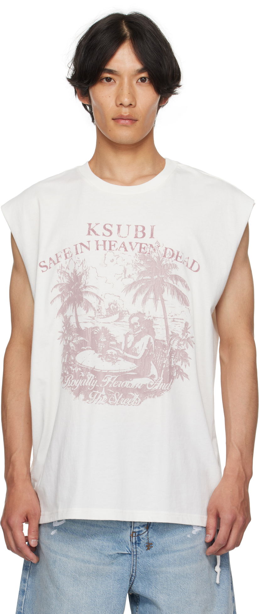Безрукавка Ksubi Ksubi Paradiso Cut Off Tank Top білий | MPF25TA002