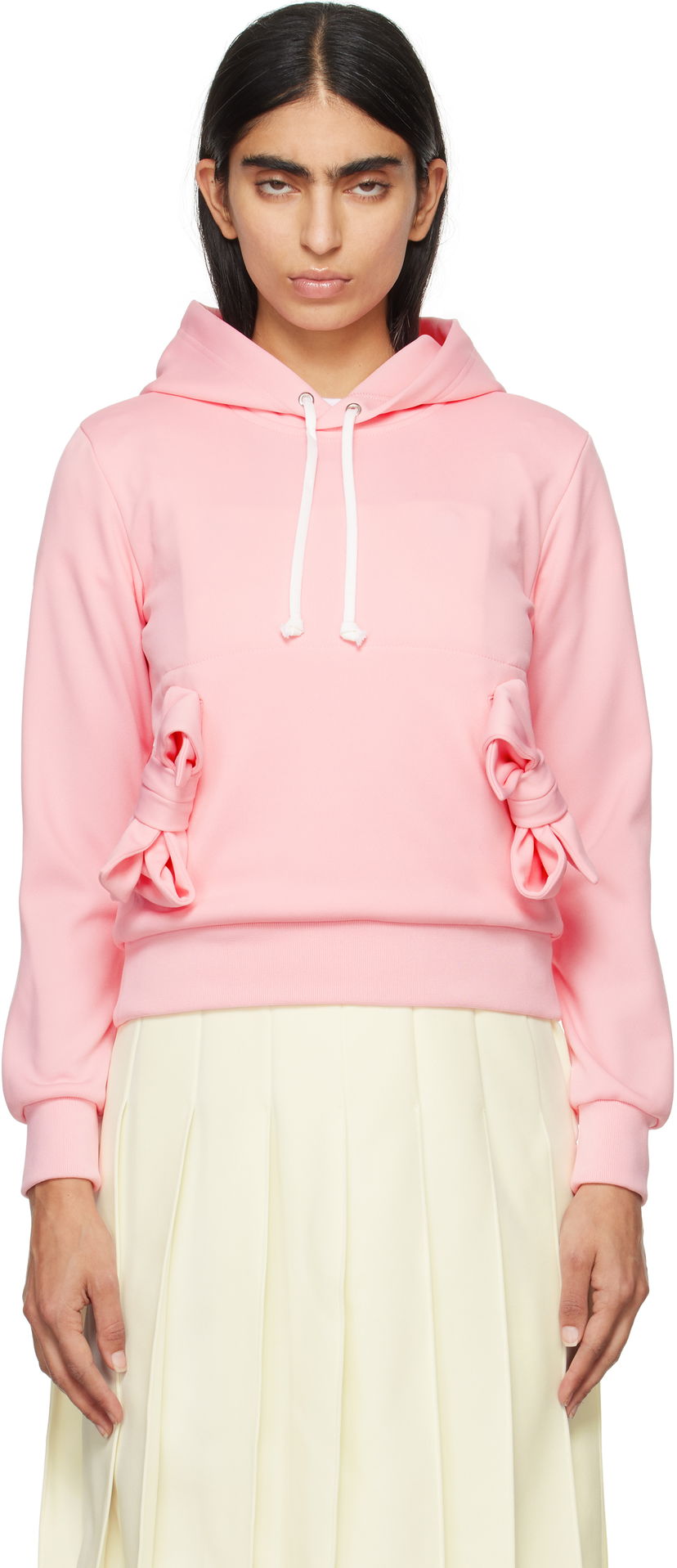 Світшоти Comme des Garçons Girl Polyester Jersey Bow Hoodie Рожевий | NN-T002-051