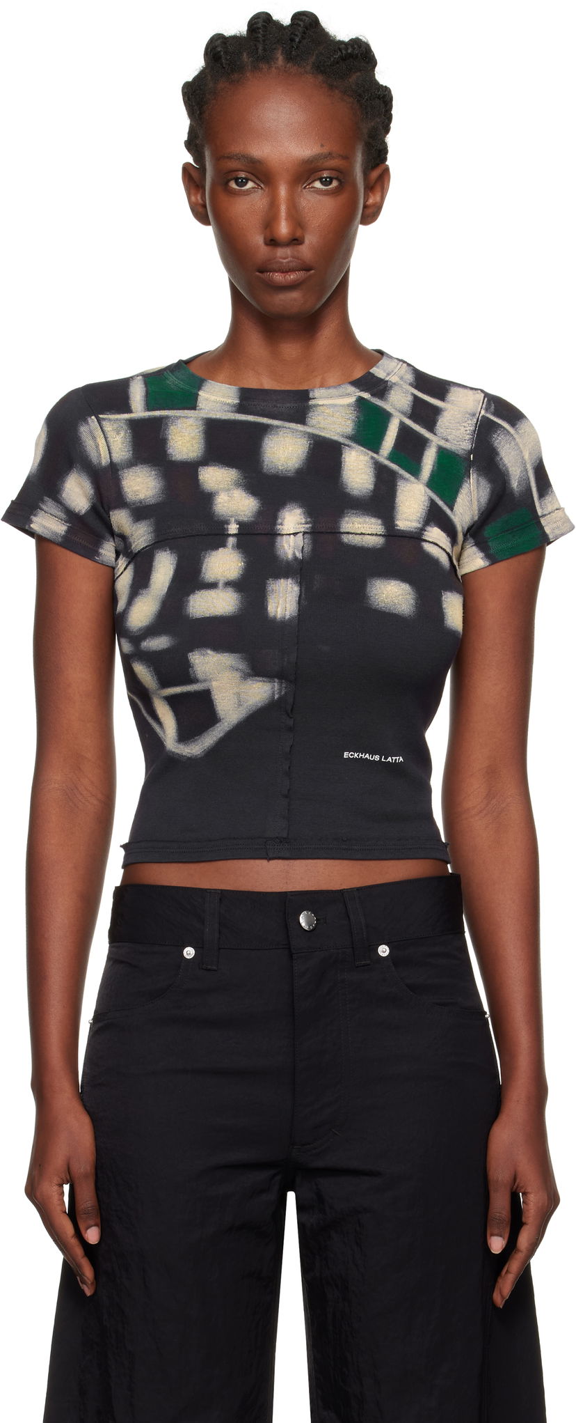 Футболка Eckhaus Latta Eckhaus Latta Lapped Baby T-Shirt чорний | 303-EL-PF25-P -