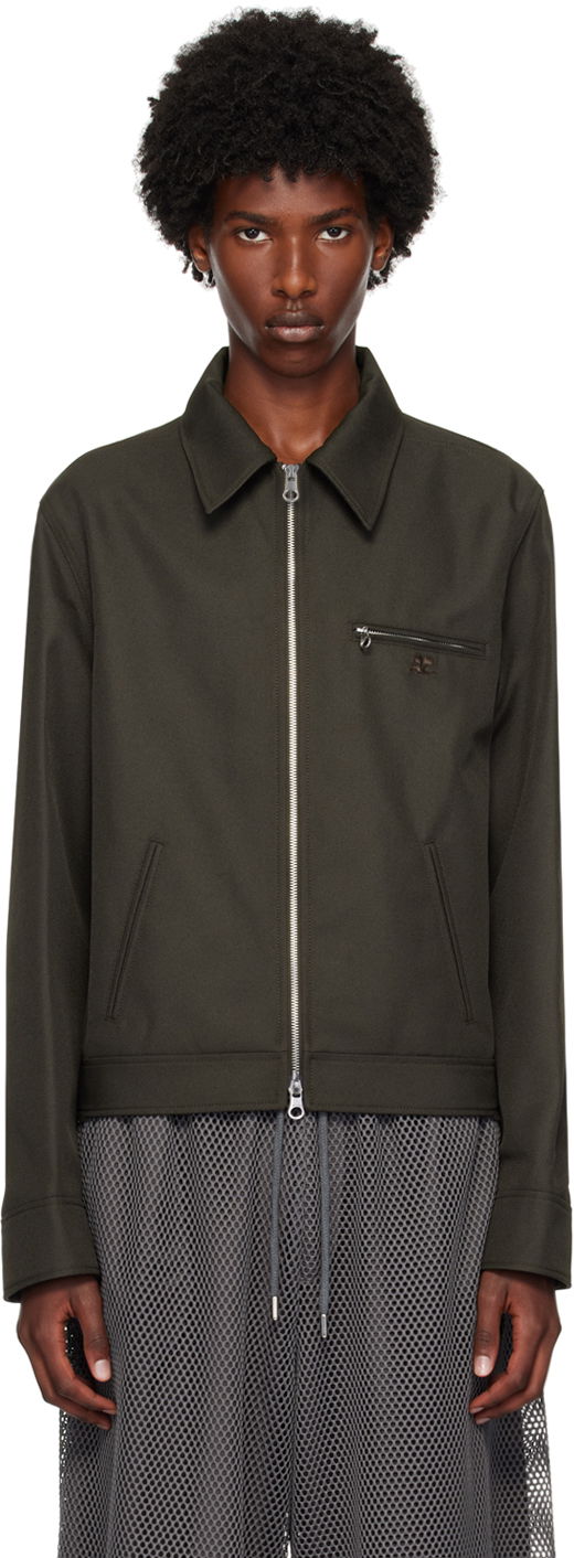 Куртка бомбер Courrèges Signature Retro Zip-Up Jacket Зелений | 324CBL204PL0056