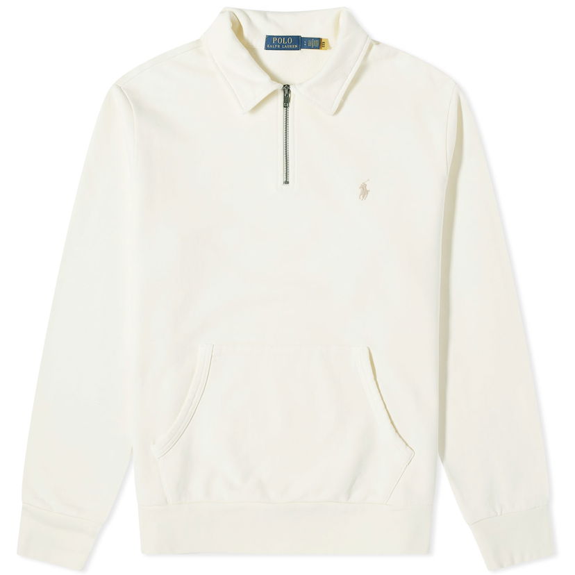 Cветр Polo by Ralph Lauren Polo Ralph Lauren Men's Loopback Half Zip Sweat Clubhouse Cream білий | 710934601001