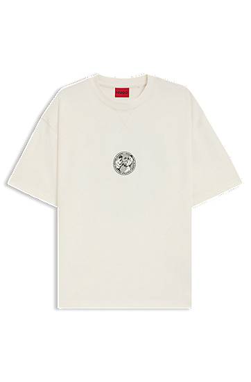 Футболка BOSS T-Shirt with Boxing Artwork білий | 50542366