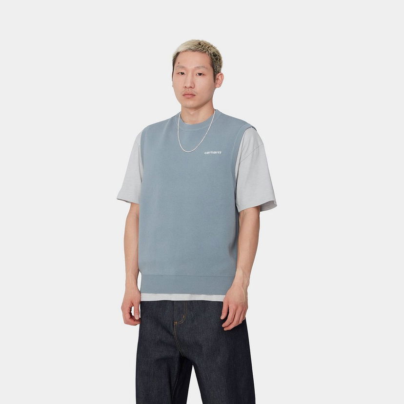 Cветр Carhartt WIP Script Vest Sweater Синій | I033696_9