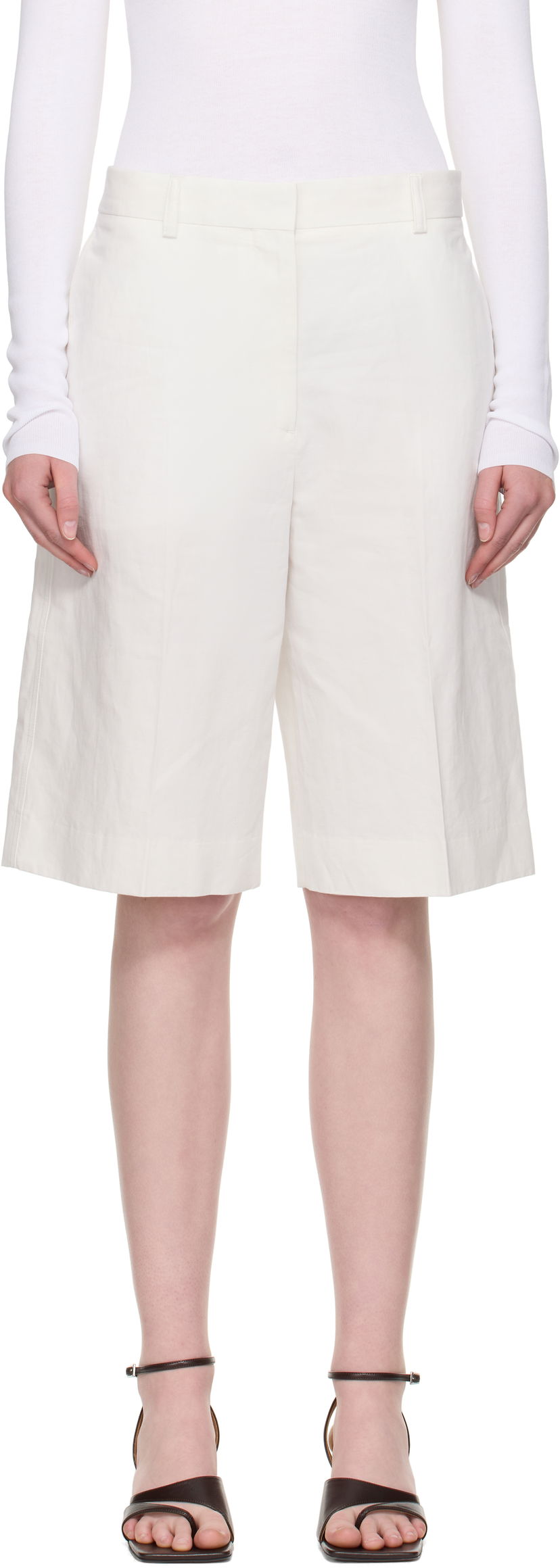 Шорти TOTEME TOTEME Tailored Shorts білий | 253-WRB0285-FB0425
