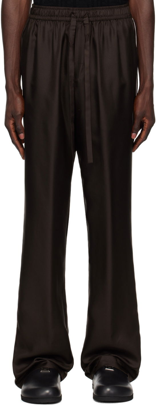 Штани Dolce & Gabbana Silk Lounge Pants Коричневий | GVRMAZFU1S4