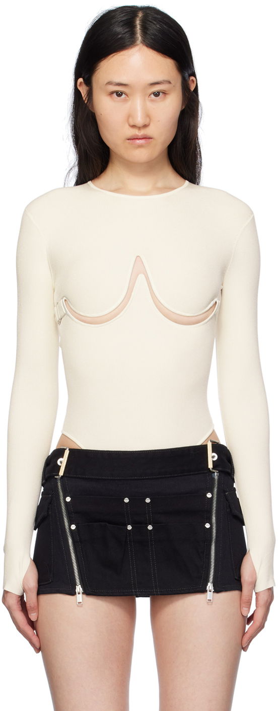 Боді Dion Lee Double Underwire Bodysuit білий | A7791PS24