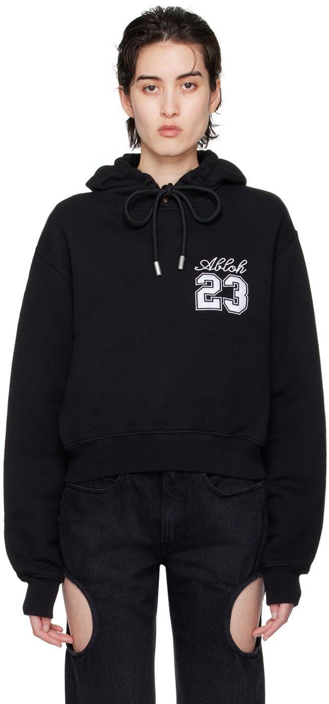 Світшоти Off-White Black Embroidered Hoodie чорний | OWBB016S24FLE0011001