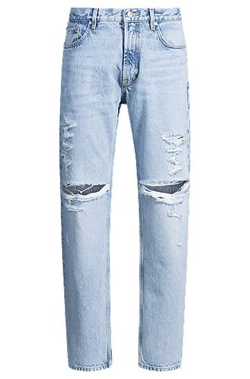 Джинси BOSS Regular-Fit Stonewashed Jeans Синій | 50537716