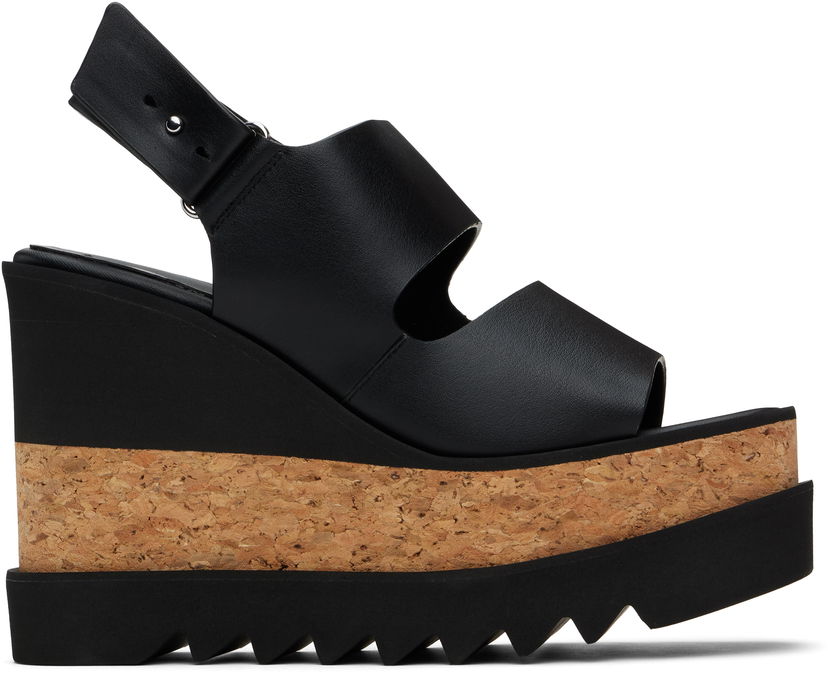 Кросівки та взуття Stella McCartney Elyse Alter Mat Platform Wedges чорний | 810392AP00P0