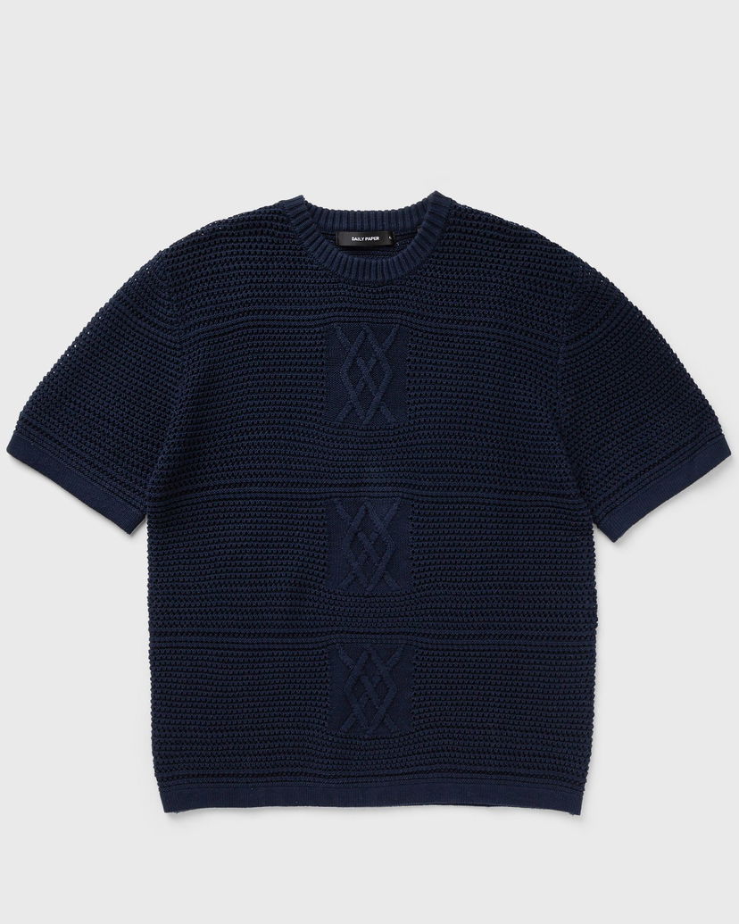 Футболка DAILY PAPER Crochet Knitted T-Shirt темно-синій | 2511133