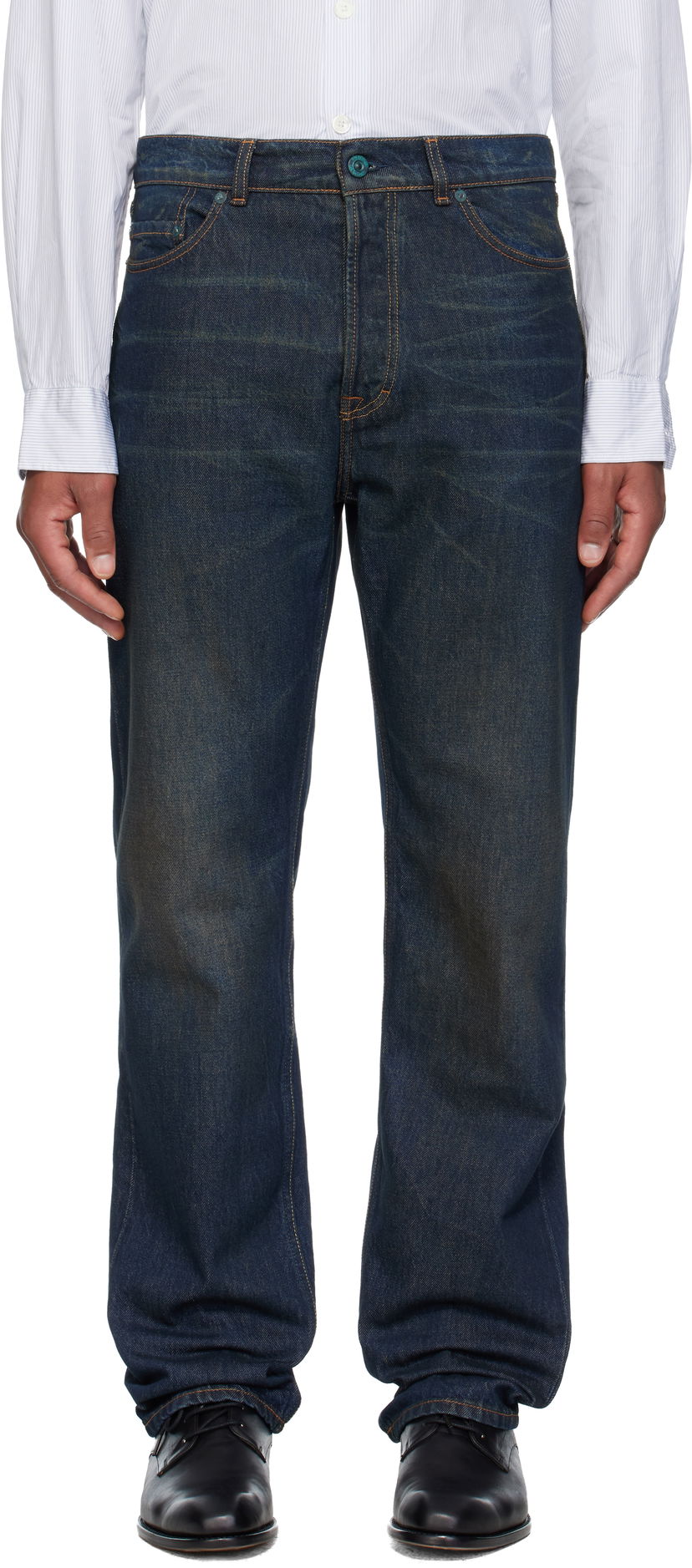 Джинси OUR LEGACY First Cut Straight Leg Jeans Синій | M4255FS