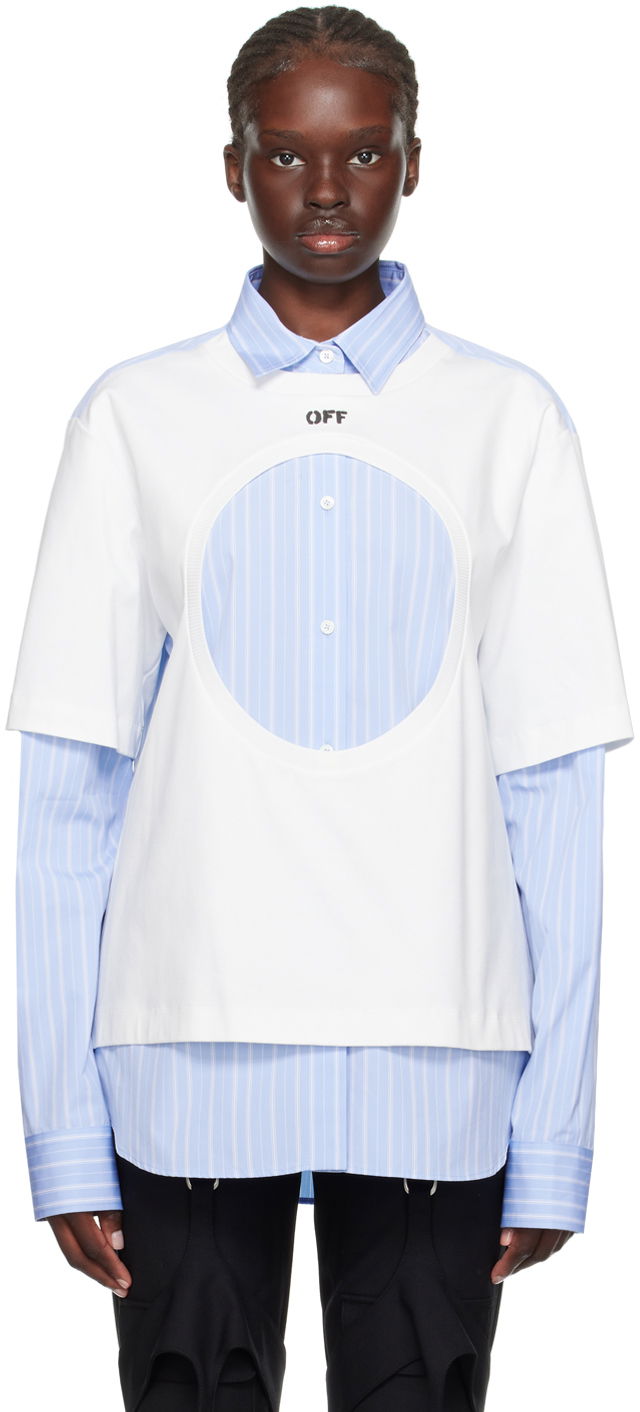 Сорочка Off-White Off-White Meteor Layered Shirt білий | OWGE012F23FAB0010140